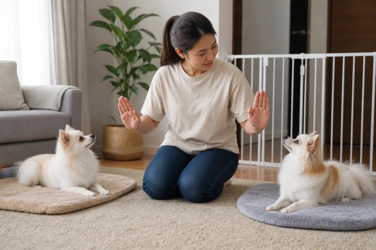 多犬家庭中，两只狗分别接受清晰而公平的训练